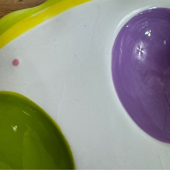 Pier 1 Pastel Deviled Eggs Easter Ceramic Platter Multicolor 11 Inch Round - Picture 9 of 13